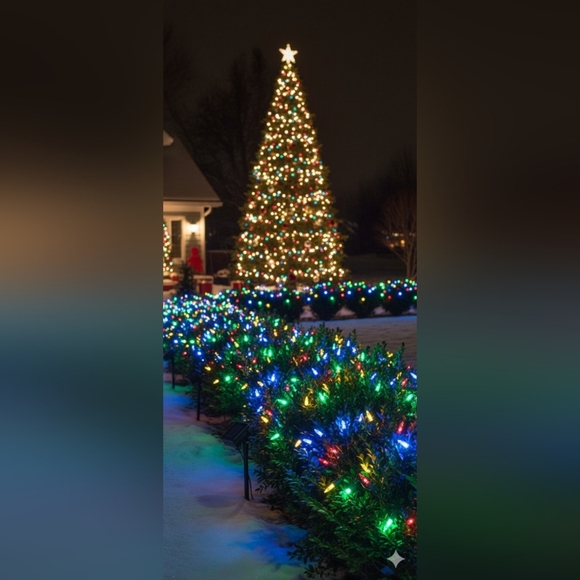 Christmas String Lights, 50-Count Black Wire Light Set, Battery Operated (EUC) - Picture 1 of 6